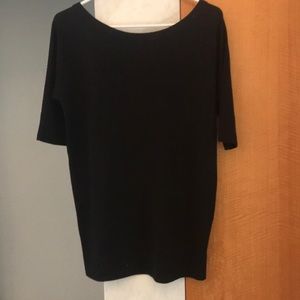 Men’s black short-sleeved John Eshaya top.